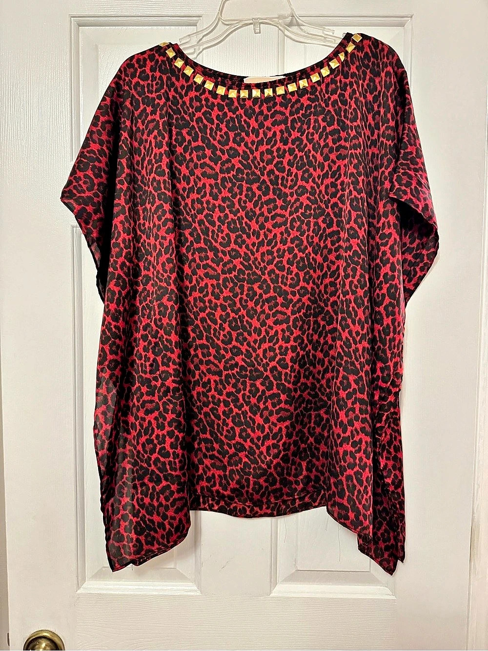Michael Kors Animal Print Tunic in Red & Black Size Small/Medium